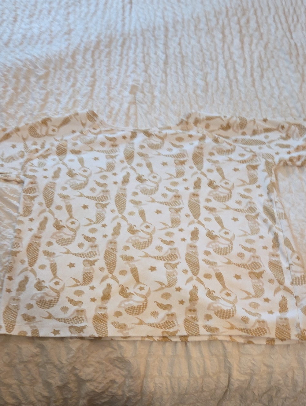 kate quinn Cream Long Sleeve Top with Tan Mermaid Print